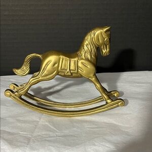 Vintage Brass Rocking Horse Figurine